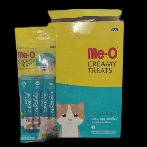 Meo Creamy Treats Tuna and Bonito Flavour For Cats And Kittens 4x15 gm Sachettes