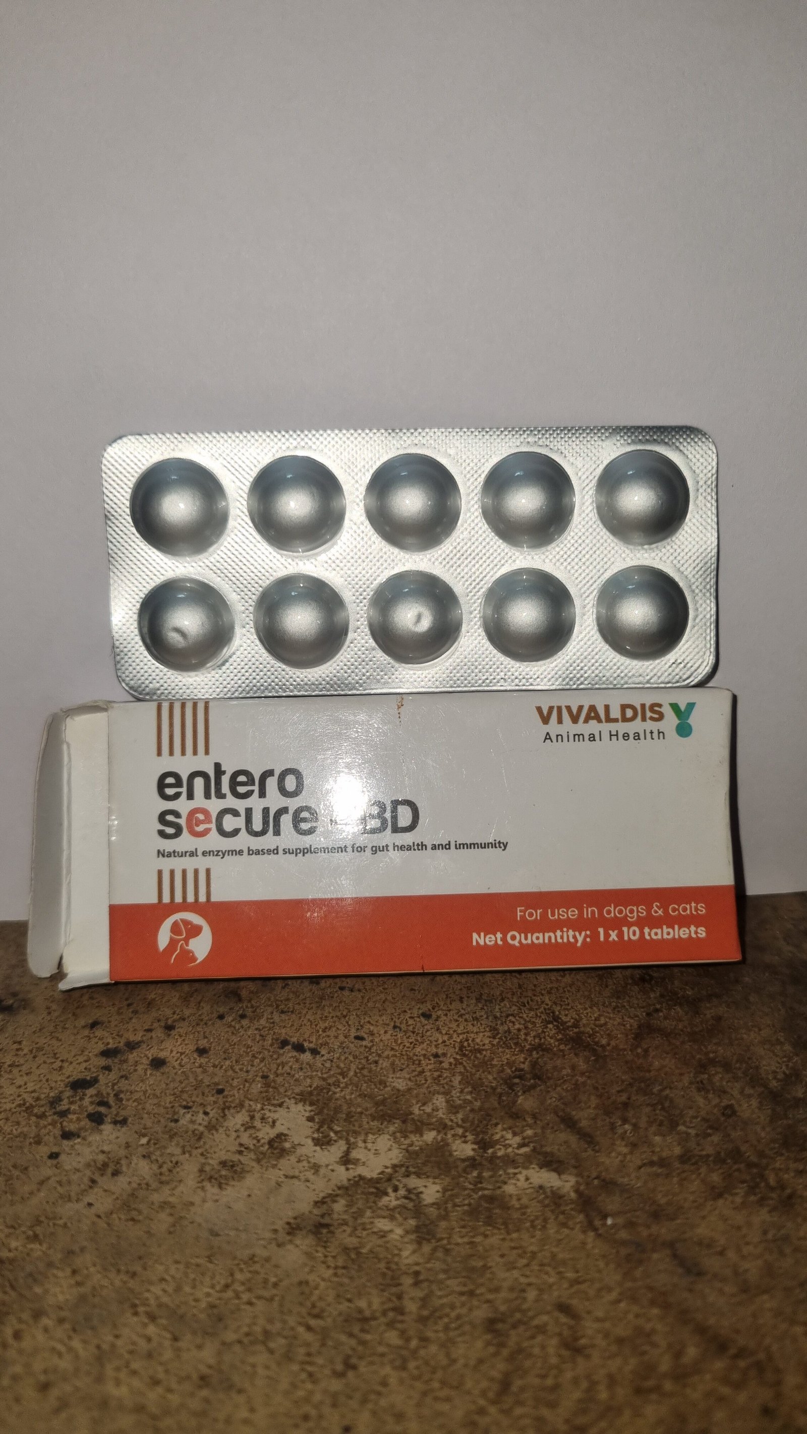 Vivaldis Entero Secure BD Strip of 10 Tablets | Gastrointestinal Support Pet Supplement - Image 3