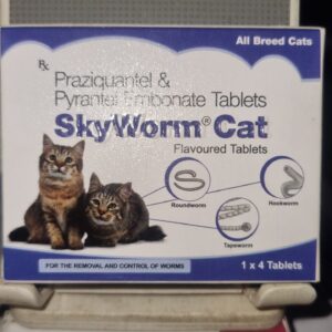 SkyEc Skyworm Deworming Tablets for Cats - 1 Strip (4 Tabs)