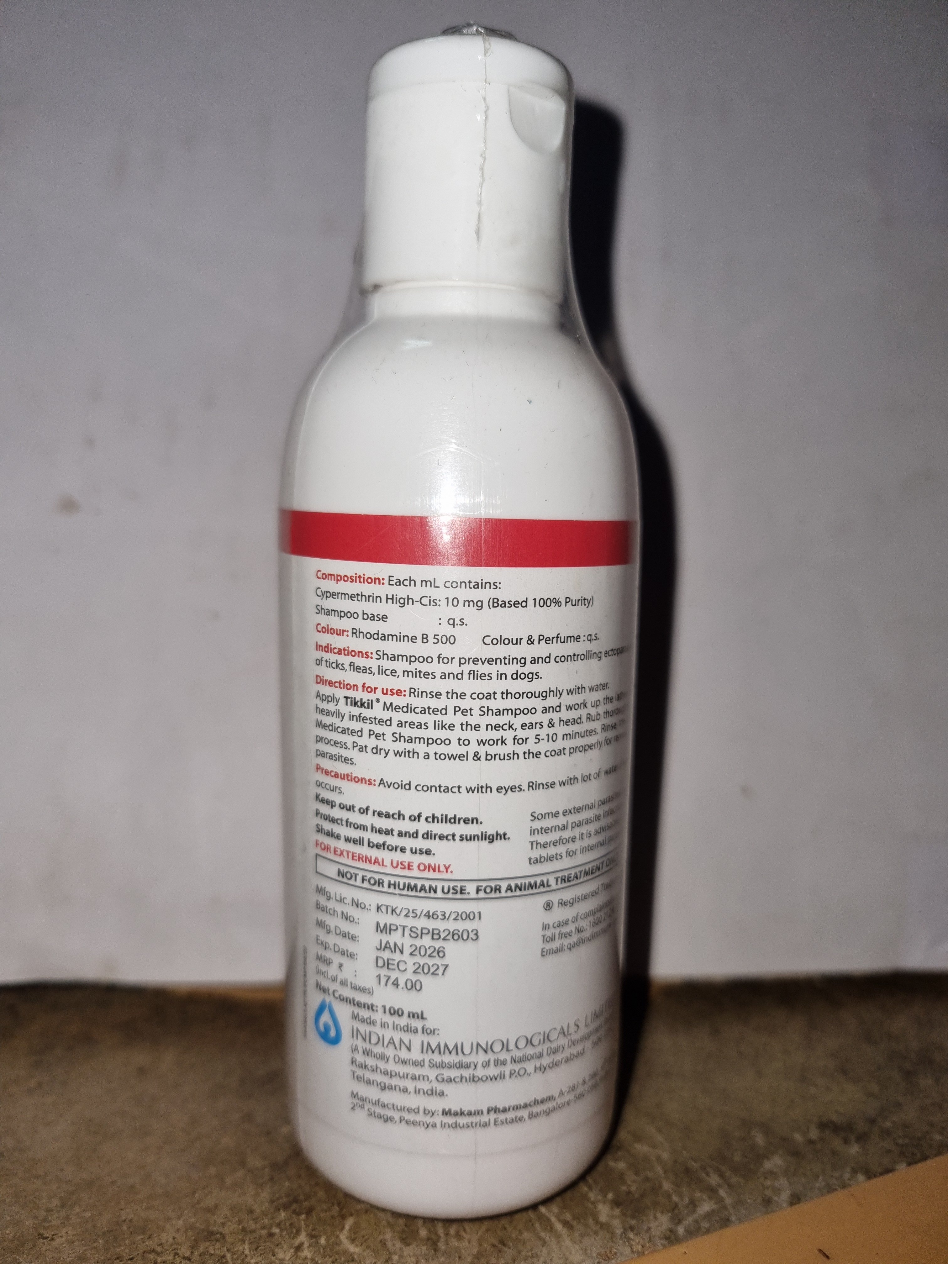 Tikkil Shampoo 100 ml for Tick and Flea Removal for Dogs - Image 2