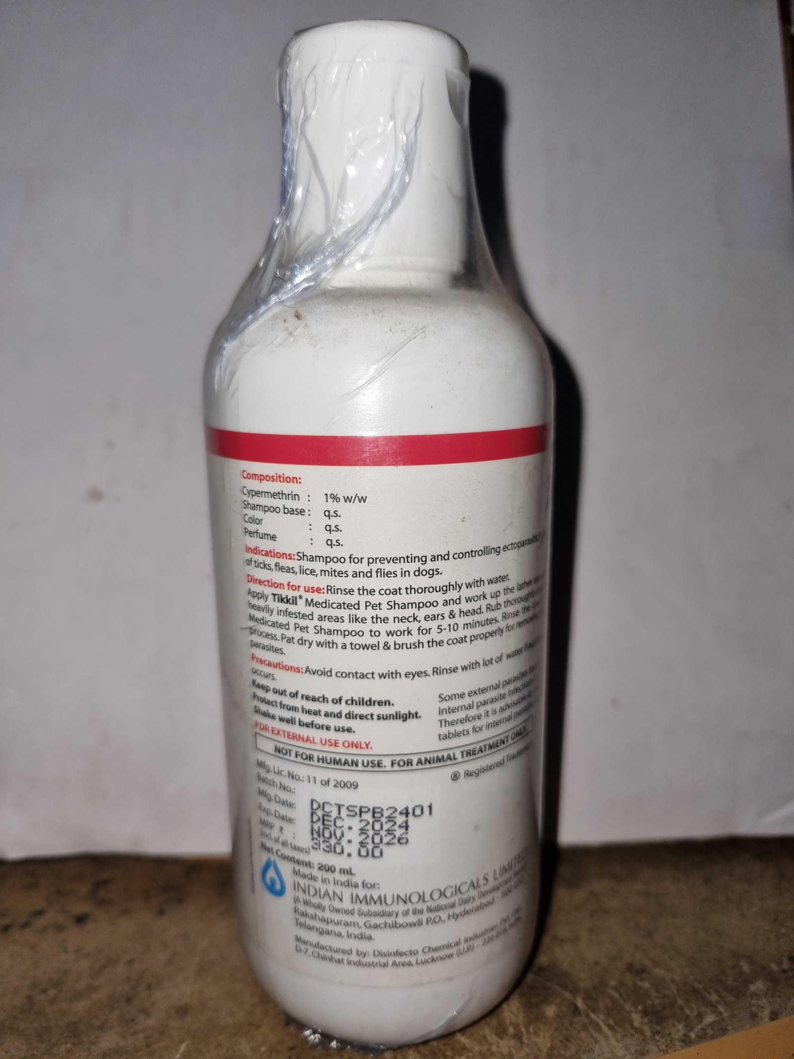 Tikkil Shampoo 200 ml for Tick and Flea Removal for Dogs - Image 2