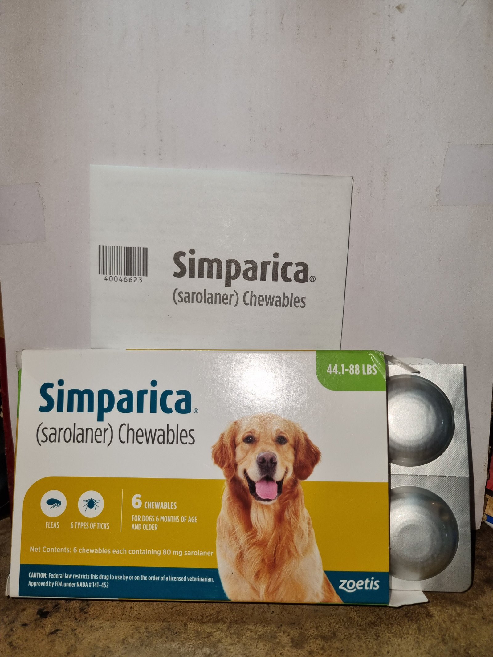Simparica 80 Strength Tablet Strip of 6 Tab for Tick and Flea Protection of 20 to 40 kg Dog - Image 3