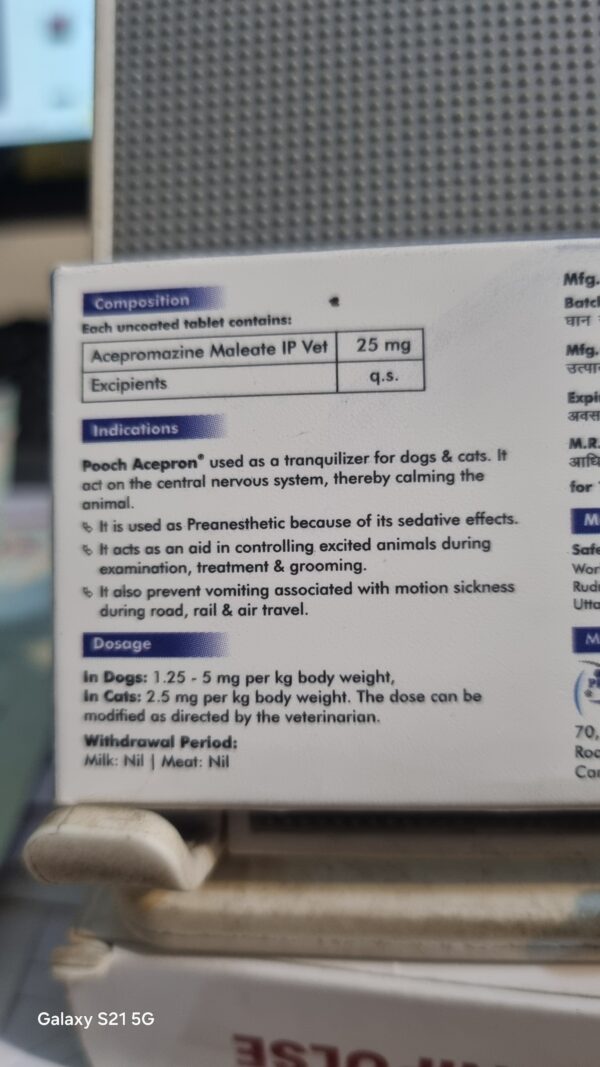 Pooch Acepron Strip of 10 Tablets for Cats and Dogs - Image 2