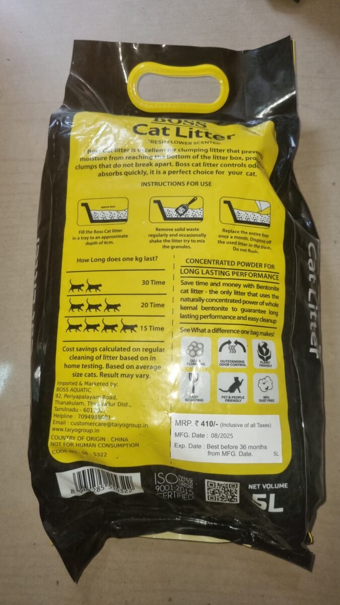 Boss Cat Litter Bentonite Sand 5 Litre in 2 Flavours - Lemon - Image 8