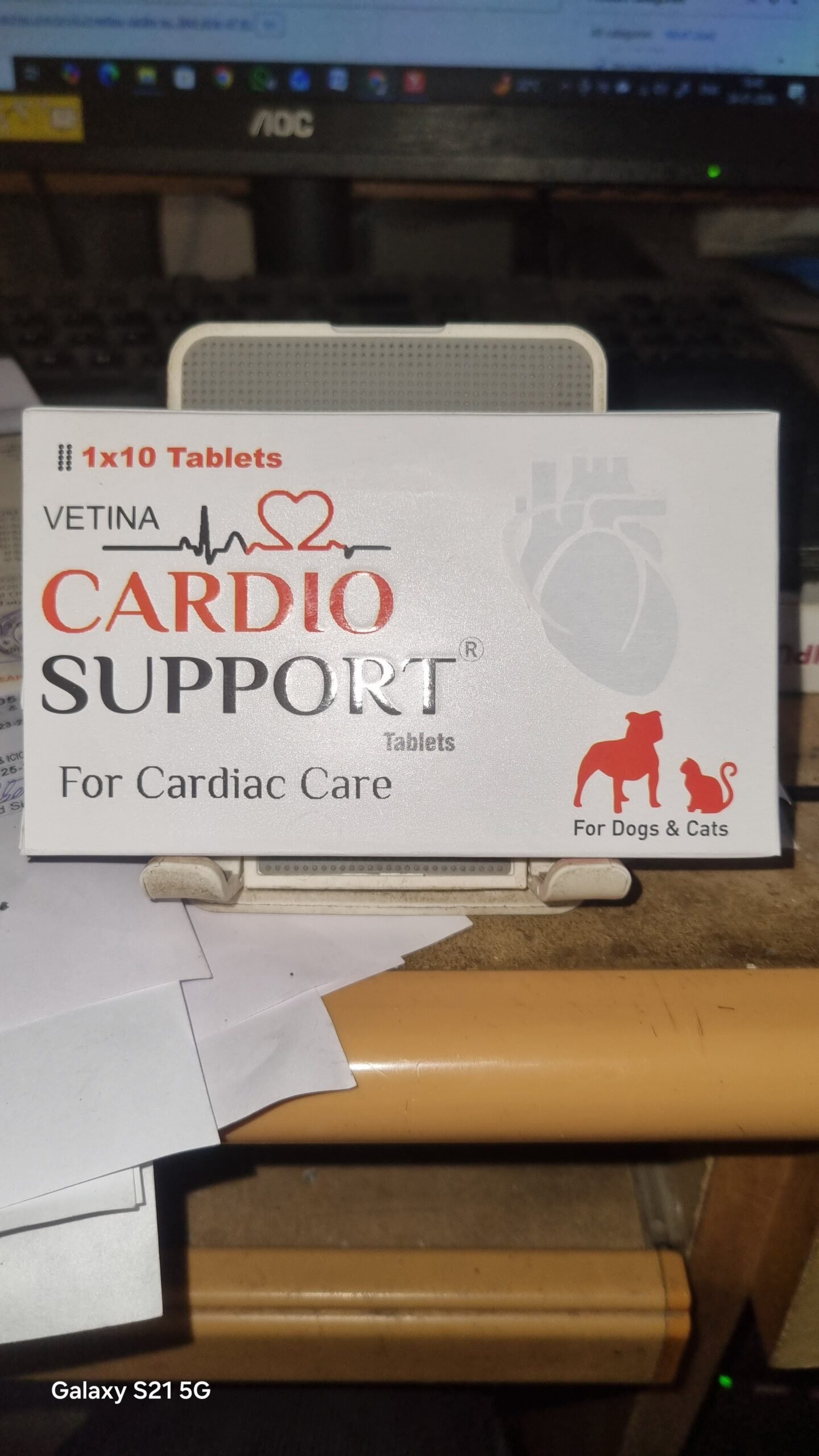 Vetina Cardio Support Tablets for Dogs & Cats – Heart Care Supplement (Strip of 10)