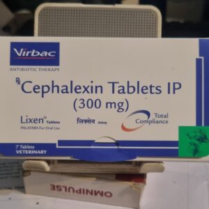 Virbac Lixen 300 mg Tablets Strip of 10 Cephalexin for Bacterial Infection in Cats and Dogs