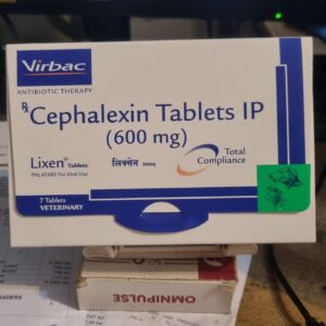 Virbac Lixen 600 mg Tablets Strip of 7 Cephalexin for Bacterial Infection in Cats and Dogs
