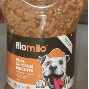 Filomilo Dog Biscuit Jar 1 kg Chicken Flavour