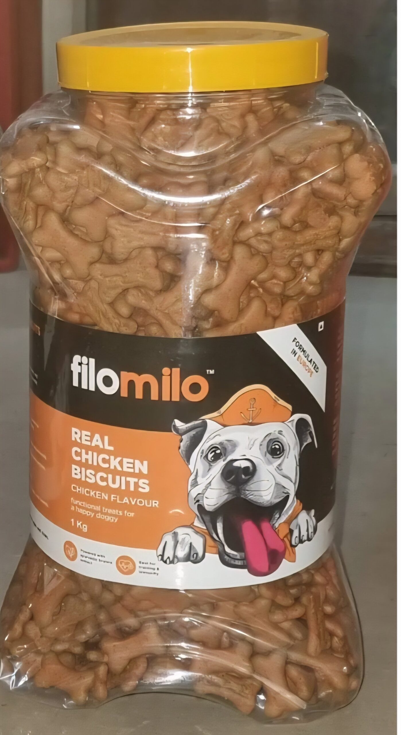 Filomilo Dog Biscuit Jar 1 kg Chicken Flavour
