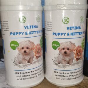 2 Packs of Vetina Puppy and Kitten Milk 200 gm with Feeding Bottle