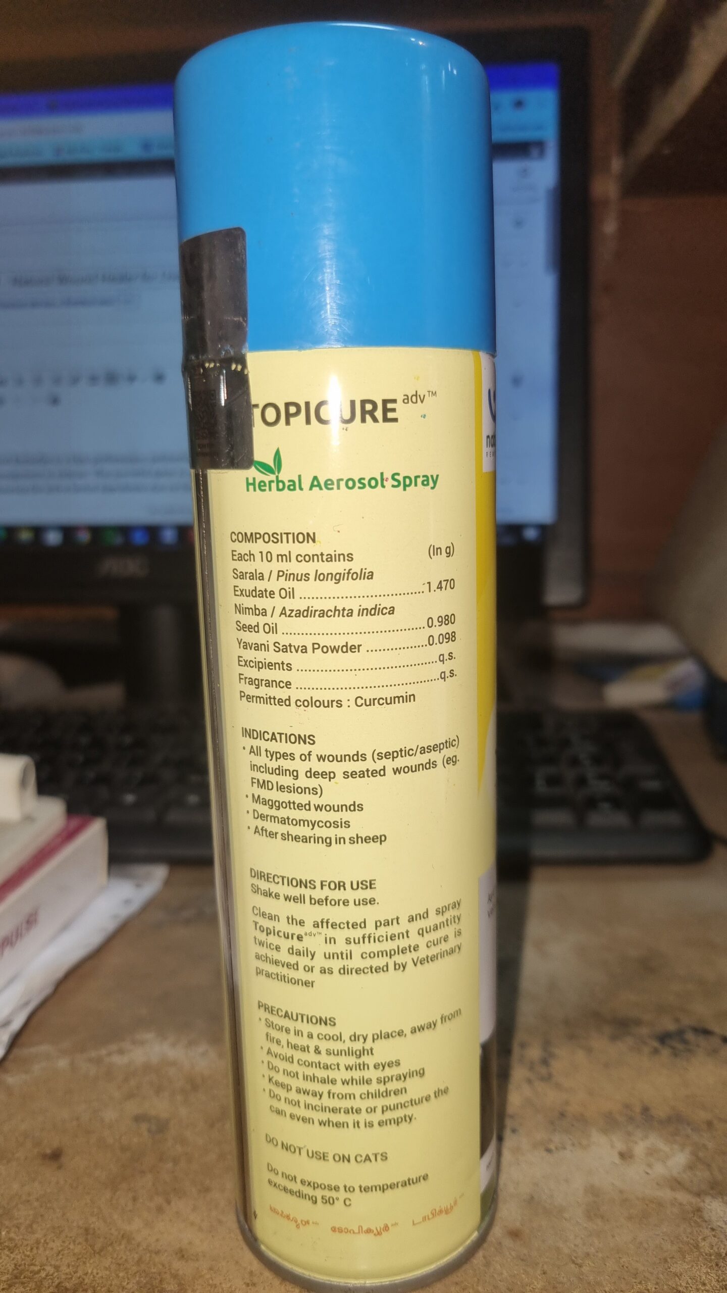 Natural Remedies Topicure ADV - Natural Wound Care Spray for Livestock & Pets 250ml - Image 2