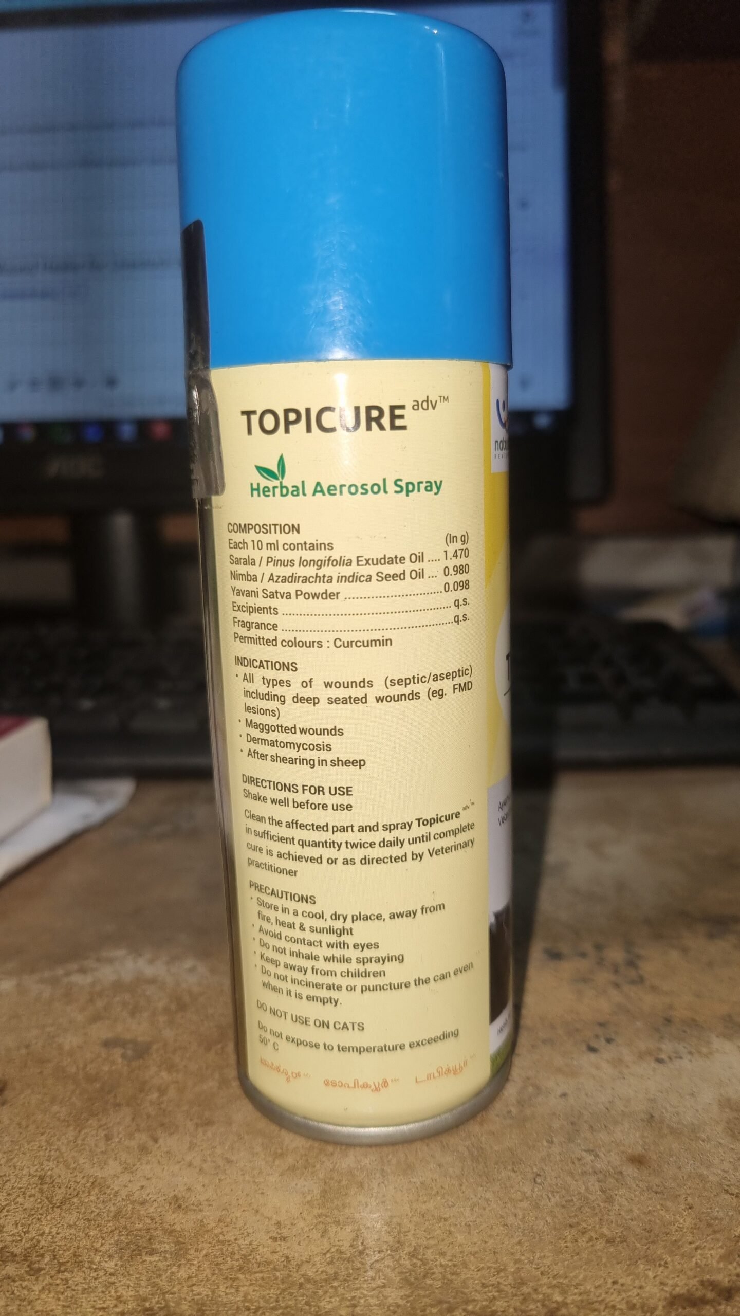 Natural Remedies Topicure ADV - Natural Wound Care Spray for Livestock & Pets 100ml - Image 2