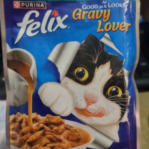Purina Felix Gravy Lover Tuna Wet Cat Food for Adult & Kitten 70 gm| Real Meaty Chunks in Gravy