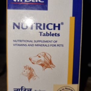 Virbac Nutrich Multivitamin and Mineral Tablets for Dogs and Cats Pack of 30 or 60 Tabs - 60 Tab