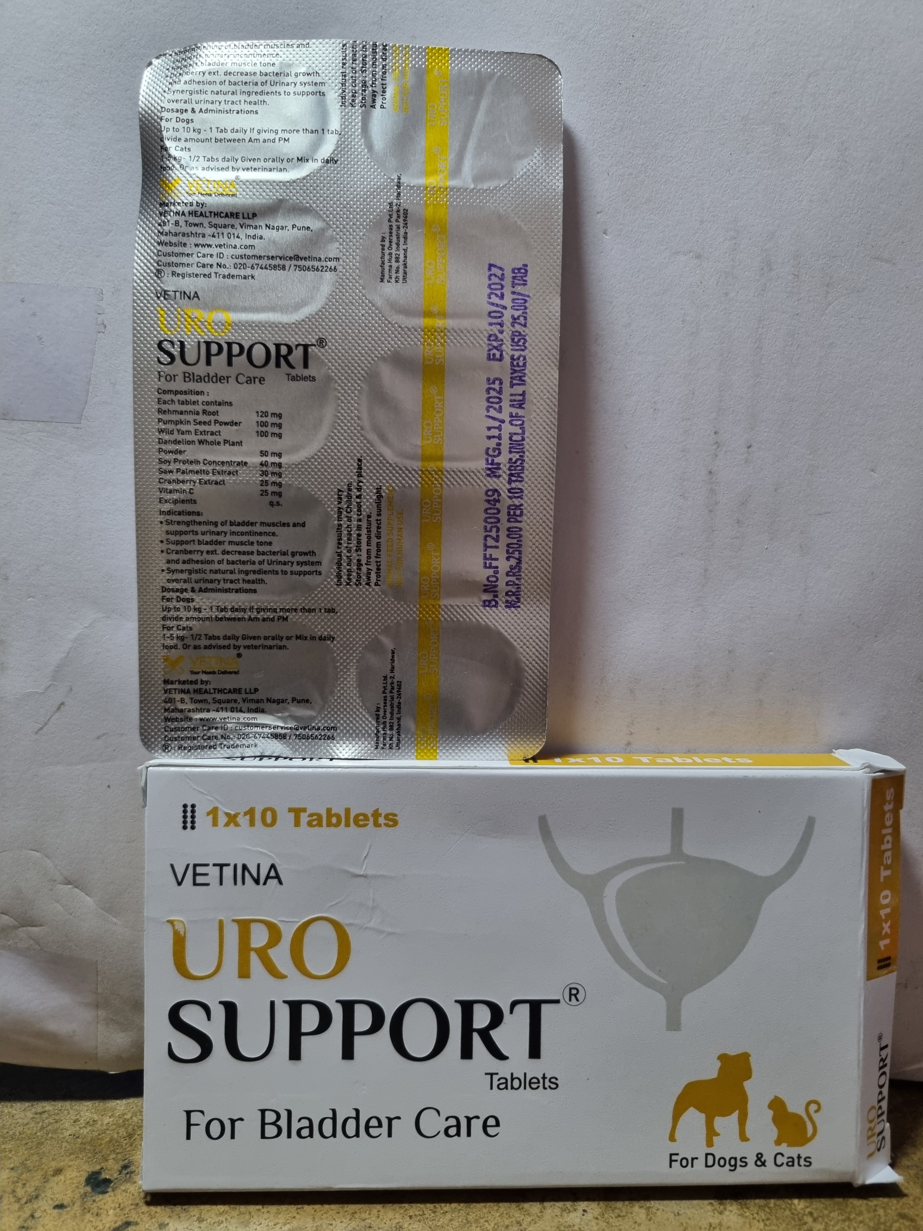 Vetina Uro Support 10 Tablet Strip | Natural Bladder Wellness for Dogs & Cats - Image 4