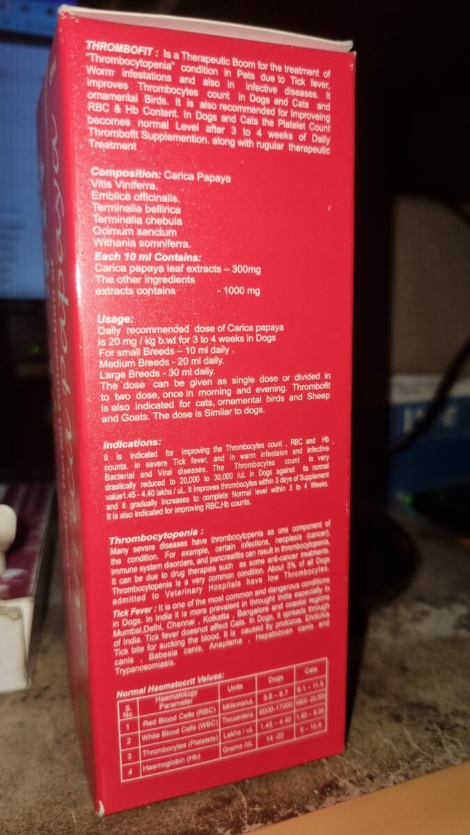 Sihil Animal Health Thrombofit Syrup (200ml) | Natural Blood & Vitality Tonic for Pets - Image 4