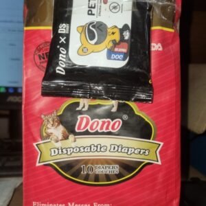 Dono Female Dog Diapers XL Size (10 pcs) with 10 pcs Pet Wipes - Leakproof Pet Protection