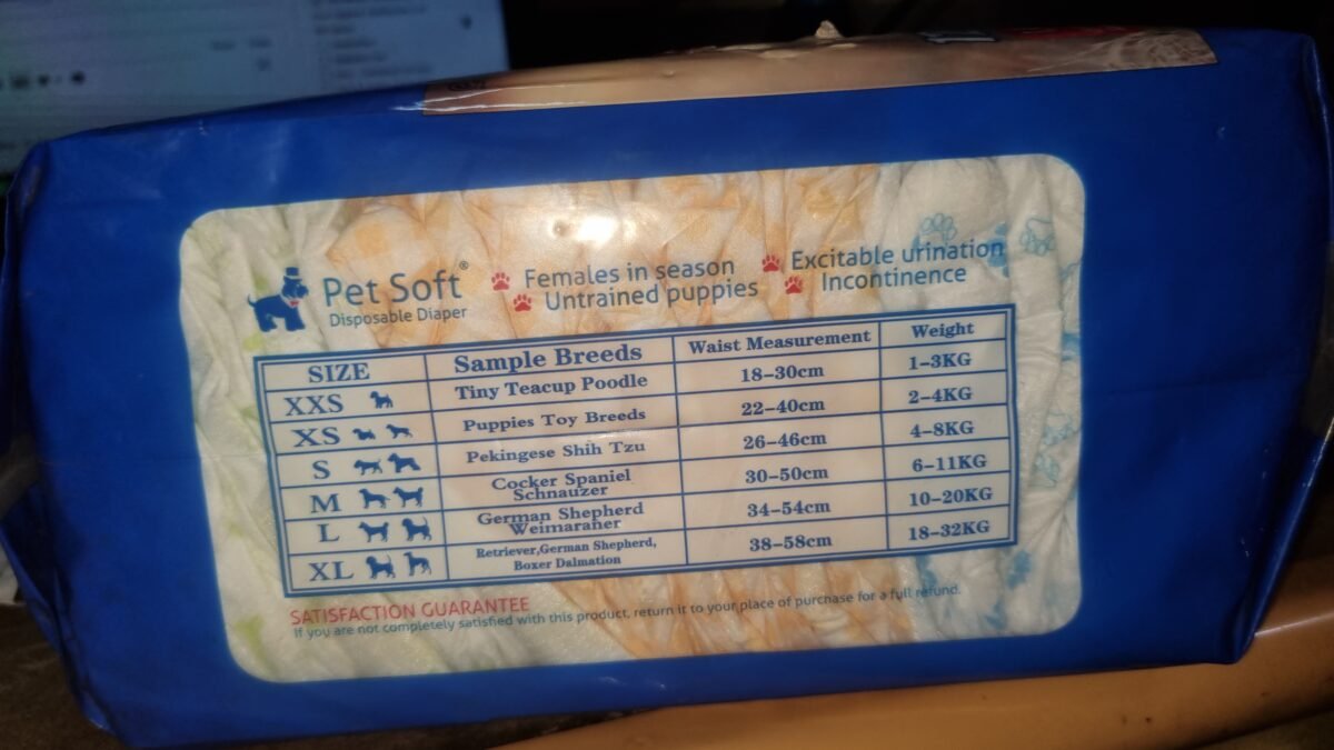 Pet Soft Female Dog Diapers L Size (12 Pcs) | Leakproof Comfort - Image 2