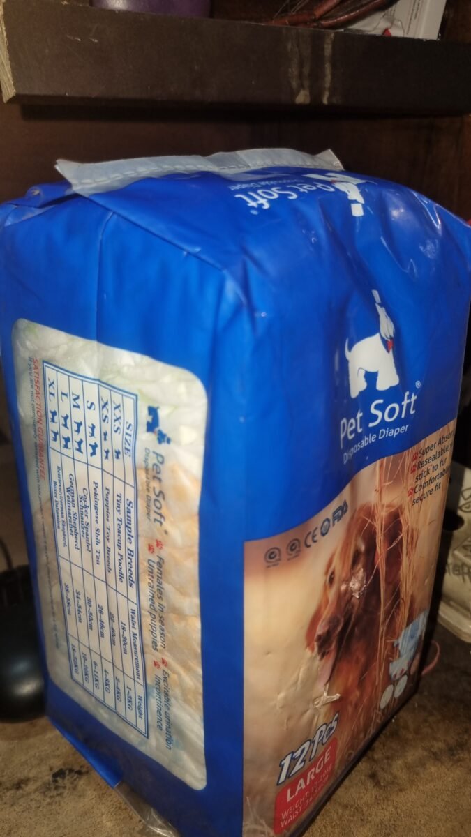 Pet Soft Female Dog Diapers L Size (12 Pcs) | Leakproof Comfort - Image 5