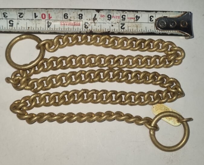 24-Inch Glossy Brass Choke Chain No. 12 for Small & Medium Breed Dog | Heavy-Duty 12G Wire Thickness - Image 3