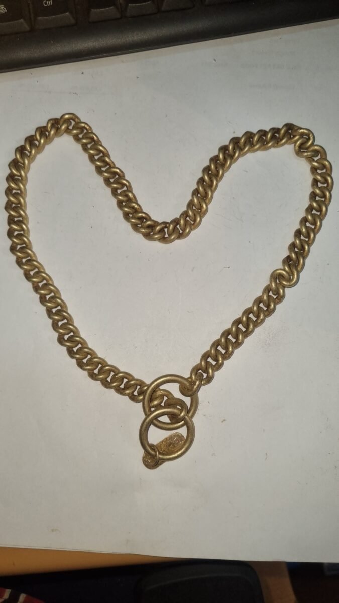 24-Inch Glossy Brass Chain No. 10 for Medium or Large Breed Dog | Heavy-Duty 10G Dog Choke Chain - Image 2