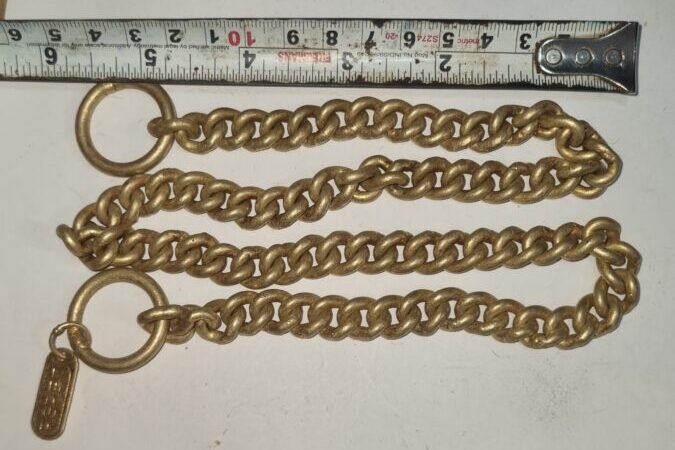 24-Inch Glossy Brass Chain No. 10 for Medium or Large Breed Dog | Heavy-Duty 10G Dog Choke Chain - Image 3