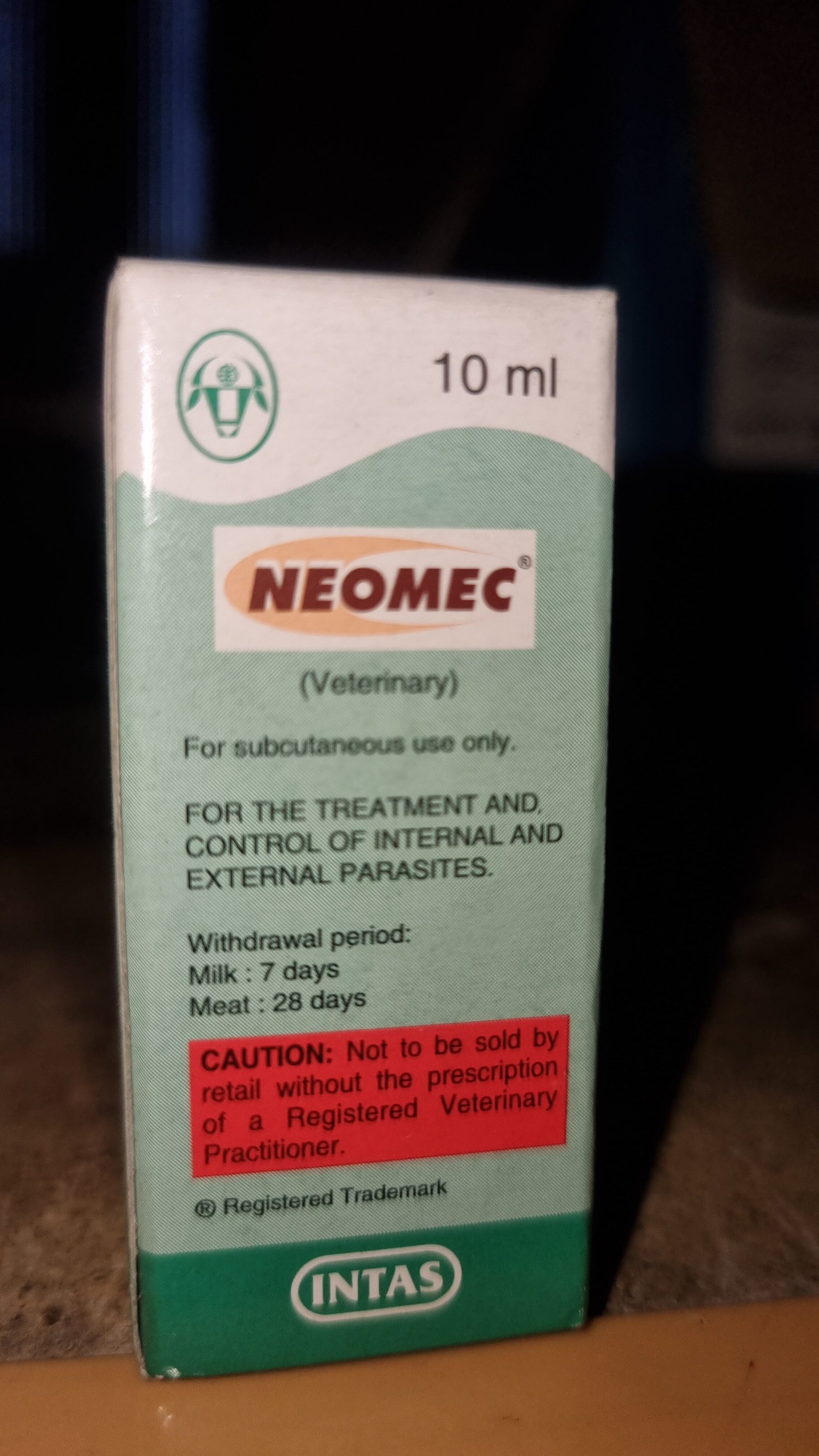 Intas Neomec Veterinary Injection (10 ml) | Livestock Parasite Control