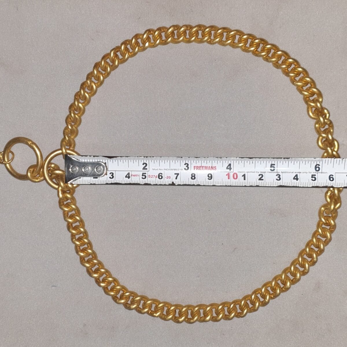 24-Inch Glossy Brass Chain No. 10 for Medium or Large Breed Dog | Heavy-Duty 10G Dog Choke Chain