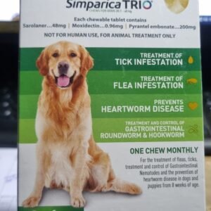 Zoetis Simparica Trio for Dogs (3 Chewable Tablets) for 20.1 to 40 kg Dogs | RKD Pet Shop