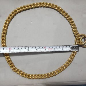 30-Inch Glossy Brass Choke Chain No. 8 for Giant Greed Dog | Heavy-Duty 8G Wire Thickness