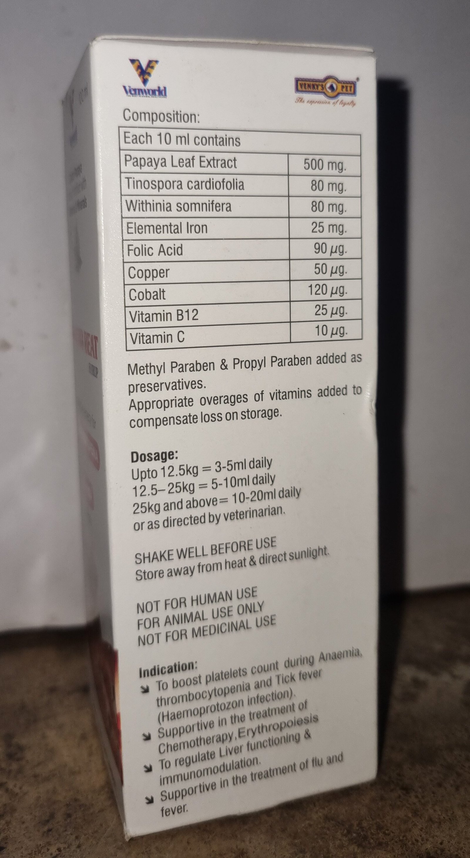 Venky's Thromb Beat Pet Syrup 100ml – Natural Blood & Platelet Support - Image 2
