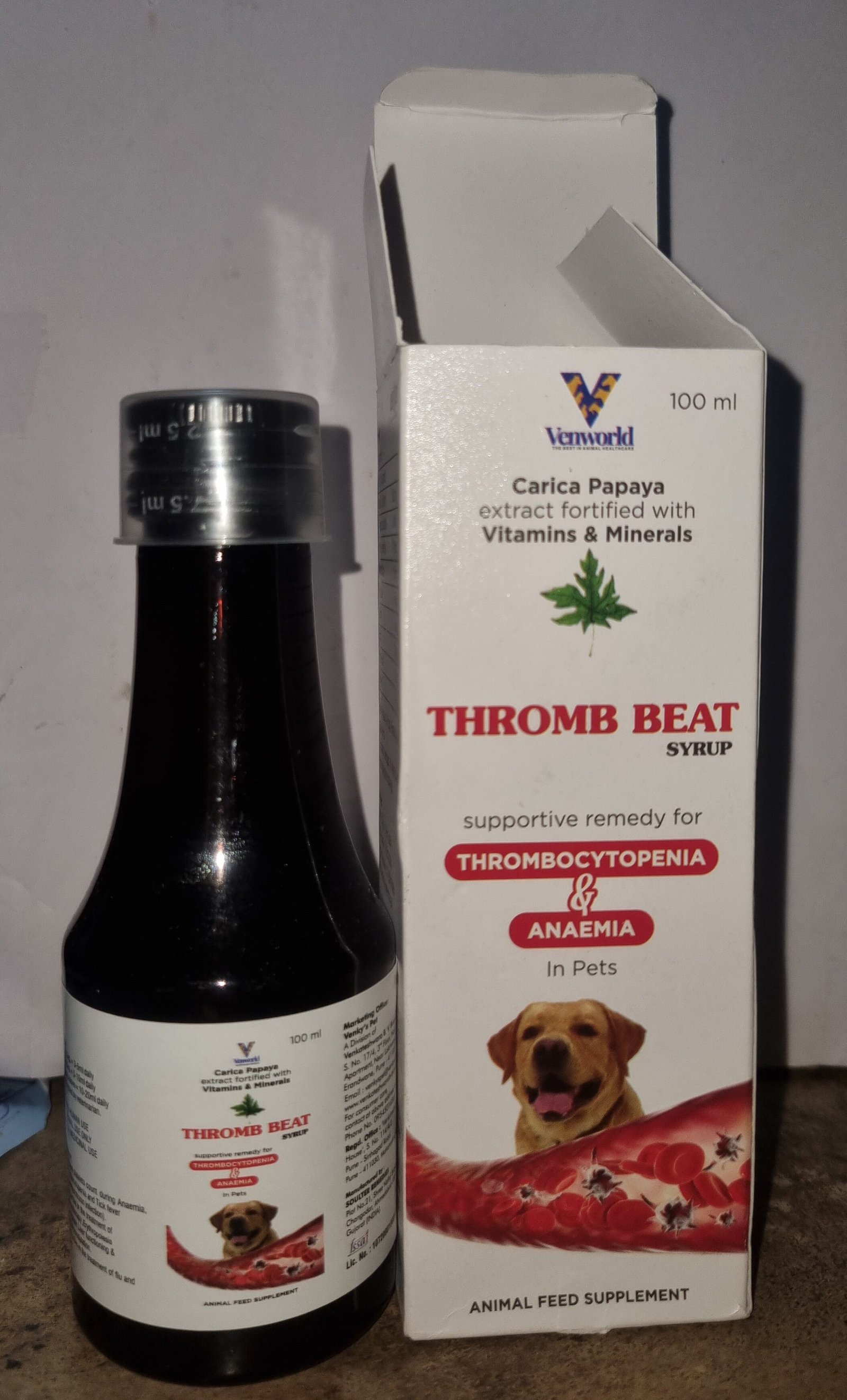 Venky's Thromb Beat Pet Syrup 100ml – Natural Blood & Platelet Support - Image 3