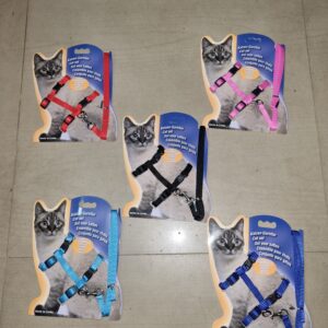 Multicoloured Cat Harness 10 MM with Leash