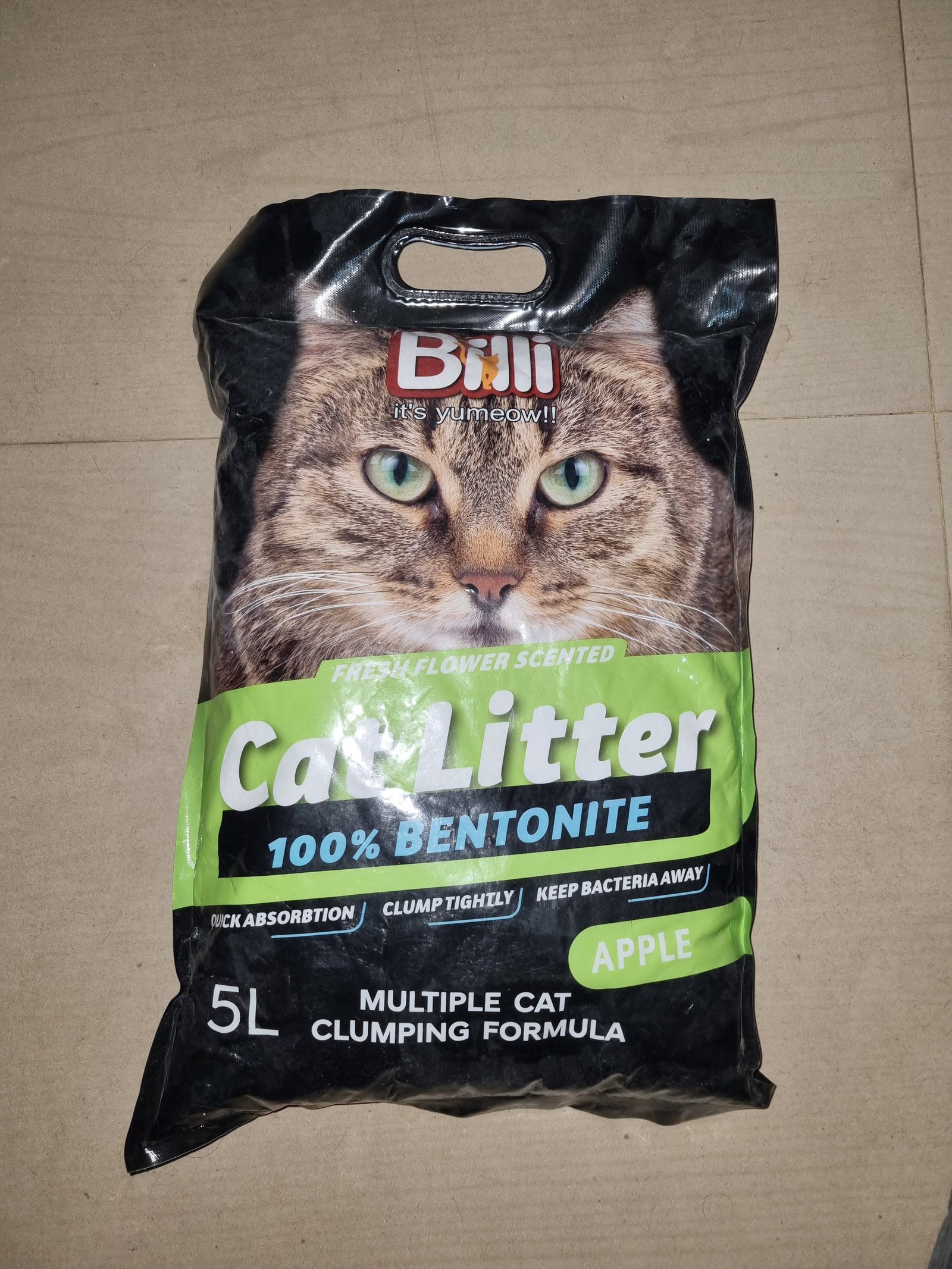 Taiyo Billi Cat Litter (5L / 4.2kg) Apple Scented | Natural Odor Control