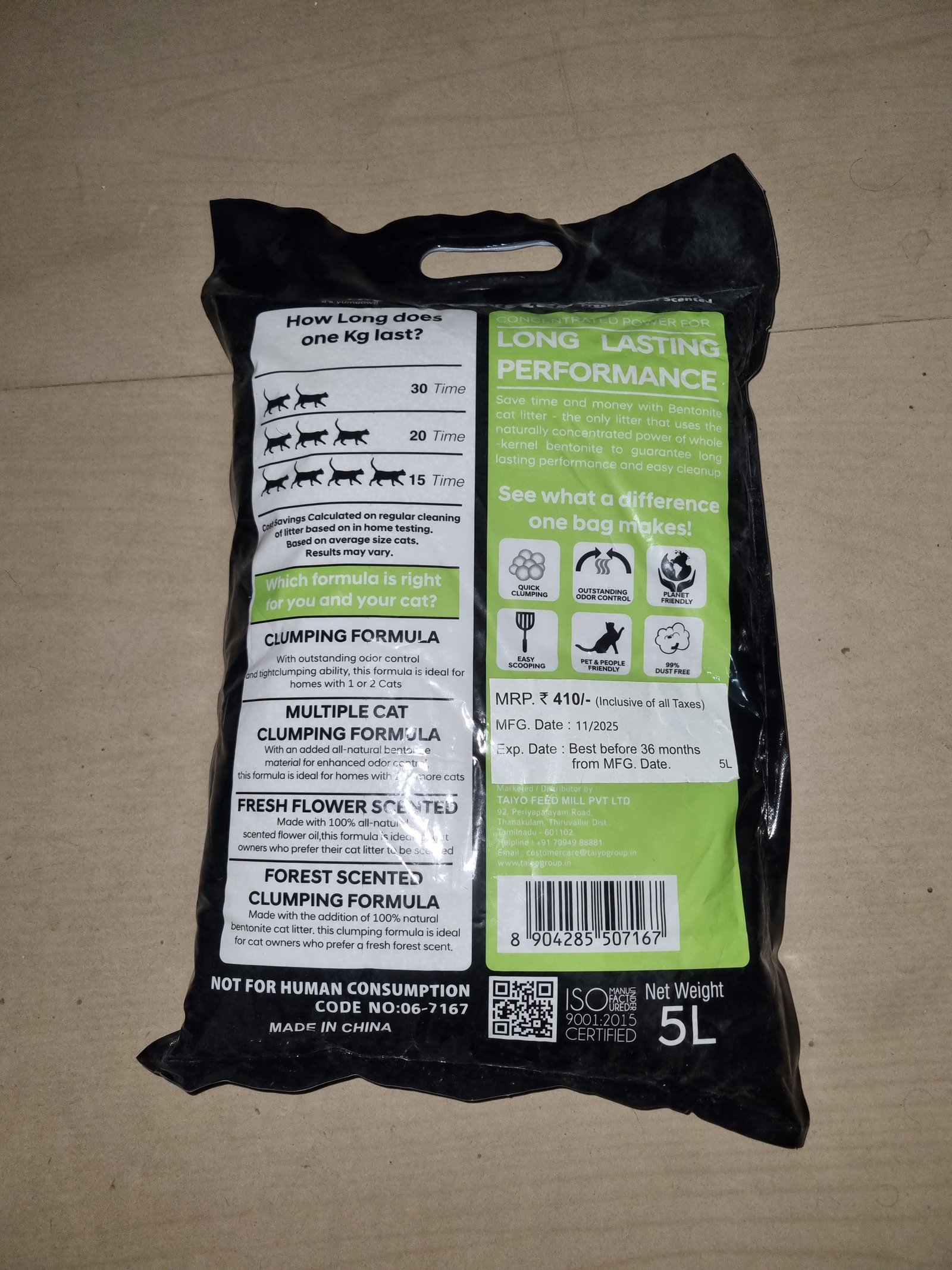 Taiyo Billi Cat Litter (5L / 4.2kg) Apple Scented | Natural Odor Control - Image 2